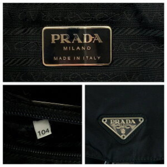 PRADA Tessuto triangular black nylon Rucksack Backpack - Picture 4 of 9